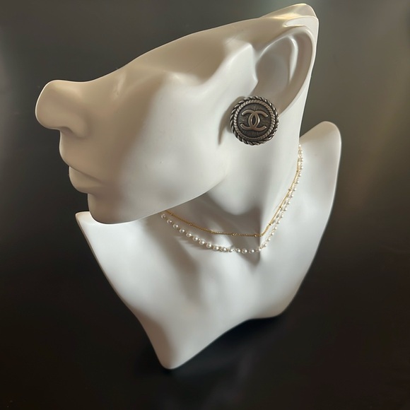 Jewelry - Chanel CC Upcycled Jewelry Silver Earrings